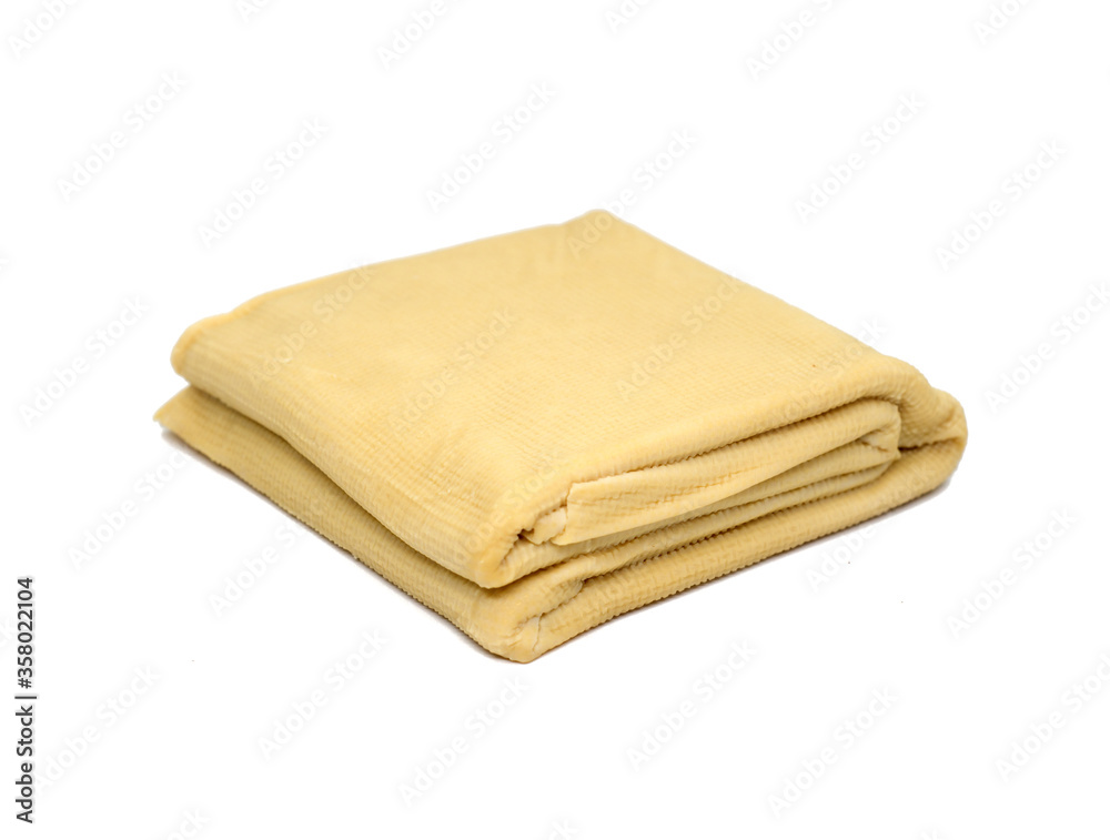 Bean curd skin on white background. Bean curd skin on white background.
