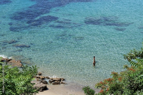 Obraz na płótnie Palinuro – Ragazze alla spiaggia del porto w salonie