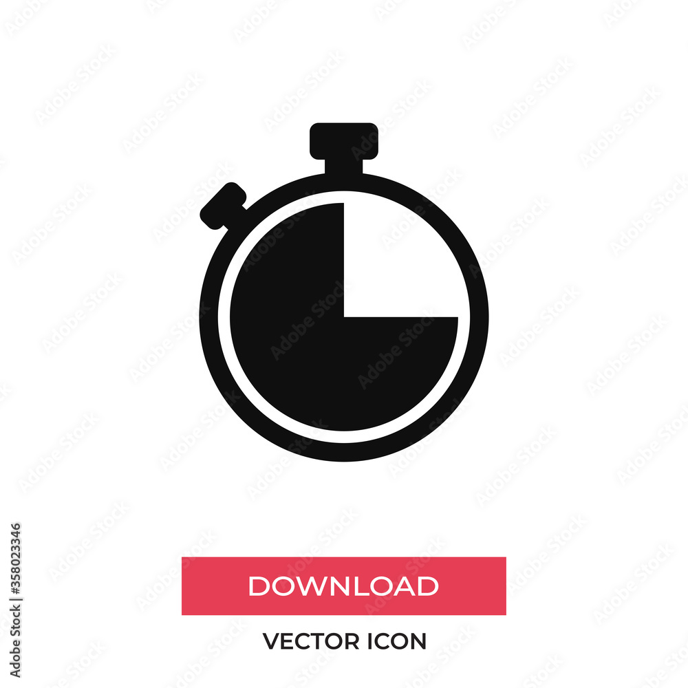Stopwatch vector icon, simple sign for web site and mobile app.