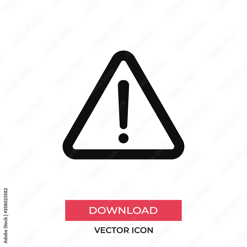 Caution exclamation vector icon, simple sign for web site and mobile app. Caution exclamation vector icon, simple sign for web site and mobile app.