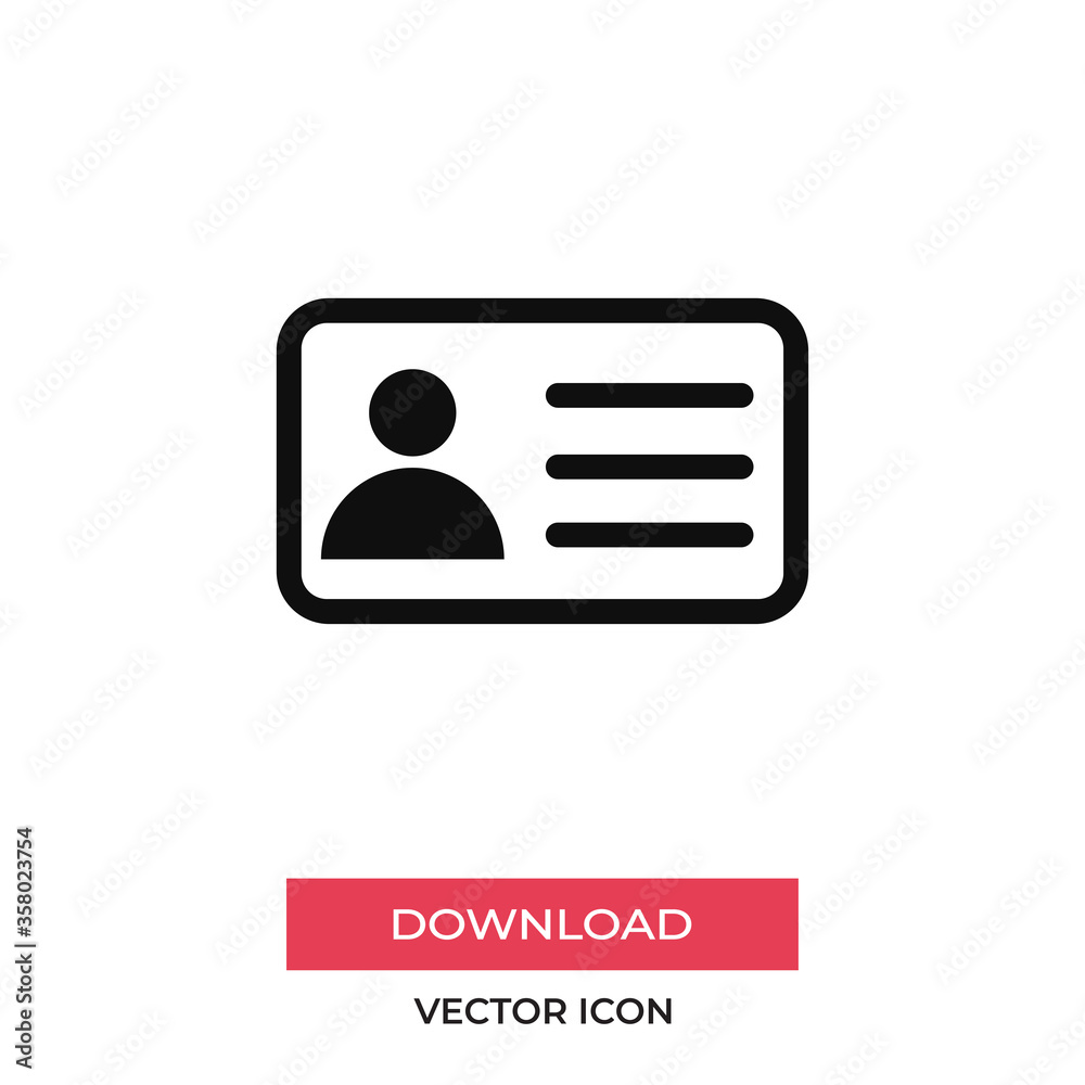 Id card vector icon, simple sign for web site and mobile app. Id card vector icon, simple sign for web site and mobile app.