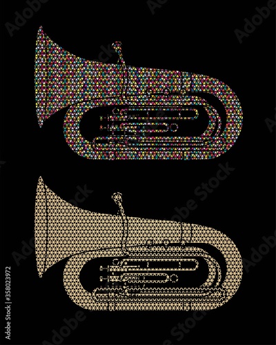 Tuba instrument cartoon music graphic vector