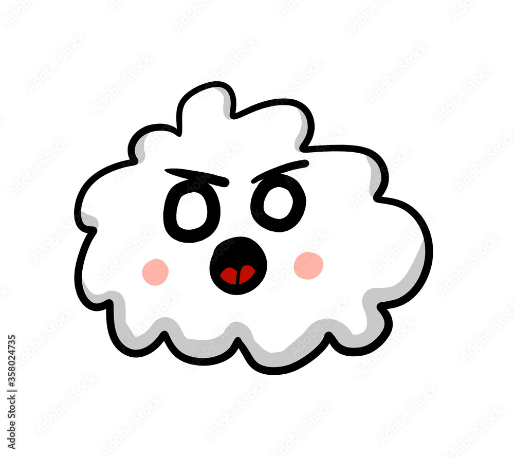 Cartoon Stylized Angry Cloud Cartoon Stylized Angry Cloud