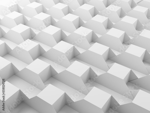abstract white 3d cubes background