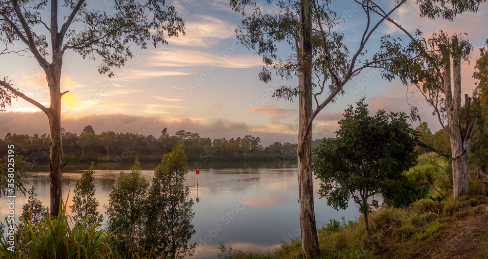 Panoramic Riverside Dawn