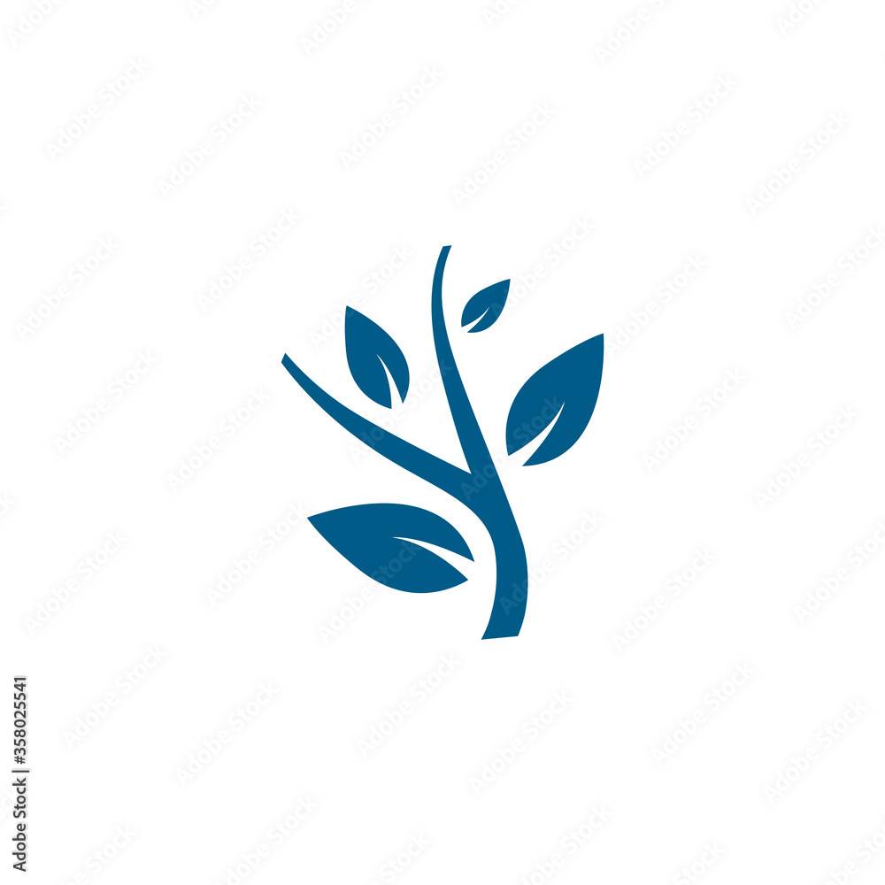 Plant Blue Icon On White Background. Blue Flat Style Vector Illustration.