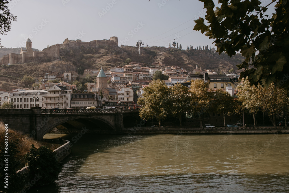 view on Tbilisi river and city