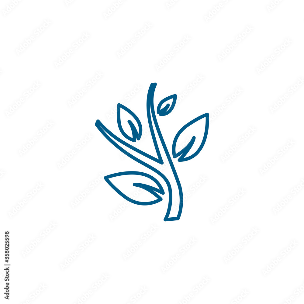 Plant Line Blue Icon On White Background. Blue Flat Style Vector Illustration. Plant Line Blue Icon On White Background. Blue Flat Style Vector Illustration.