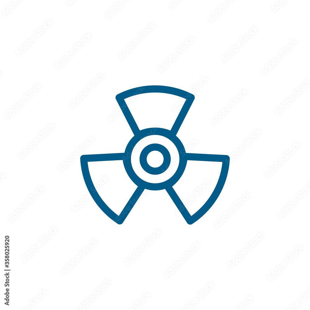 Propeller Line Blue Icon On White Background. Blue Flat Style Vector Illustration. Propeller Line Blue Icon On White Background. Blue Flat Style Vector Illustration.