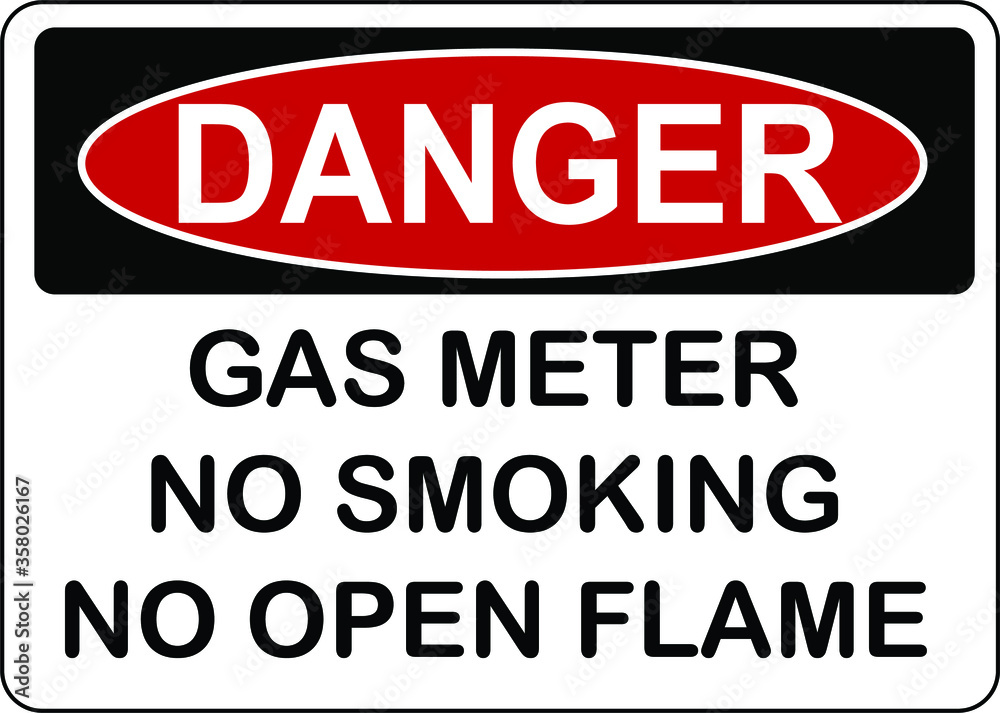 gas meter no smoking no open flames sign gas meter no smoking no open flames sign