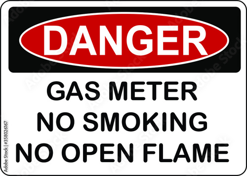 gas meter no smoking no open flames sign