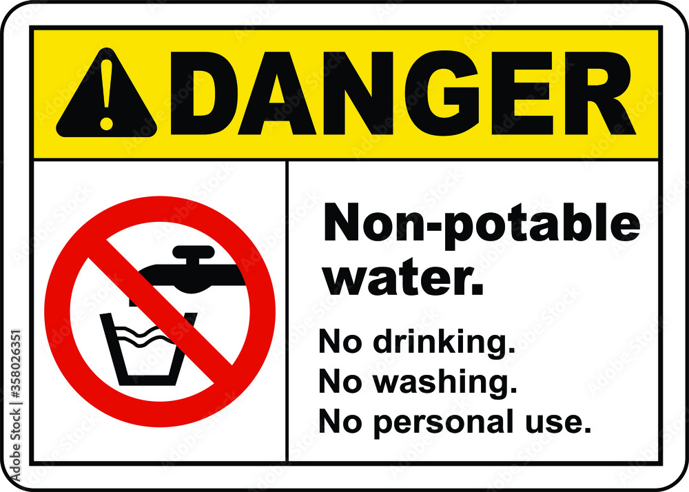 Non-Potable Water No Drinking Sign Non-Potable Water No Drinking Sign