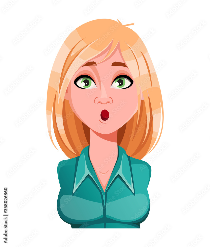 Face expression of beautiful woman, surprised Face expression of beautiful woman, surprised