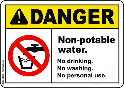 Non-Potable Water No Drinking Sign