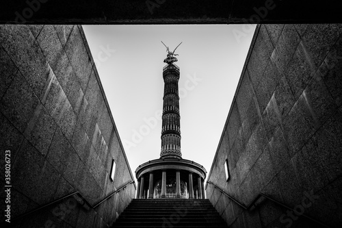 Berlin Siegessäule (Victory Column) as viewed from underpass, 9th August 2017, Berlin, Germany photo