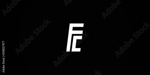 Flat FC letter logo for company, initial FC logotype vektor