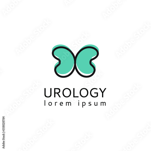 Logo template urology clinic treatment. The logo of the kidney medical examination.