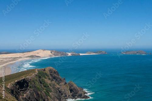 Beautiful coast at ninety mile beach New Zealand