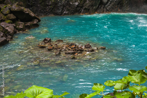 Rio Celeste, Celestial blue waterfall and Tenorio volcano national park, Costa Rica