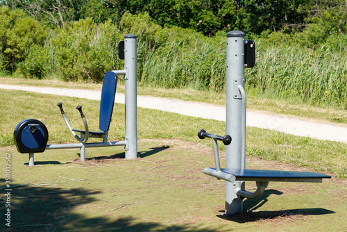 outdoor sports fitness equipment in the city park