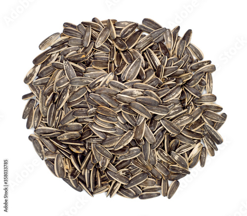 sunflower seeds isolated on white background