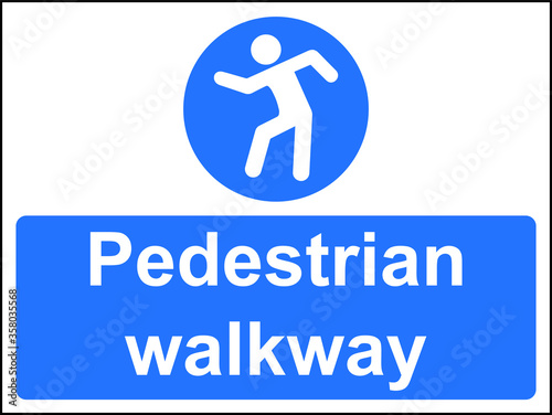 Pedestrian walk road sign vector