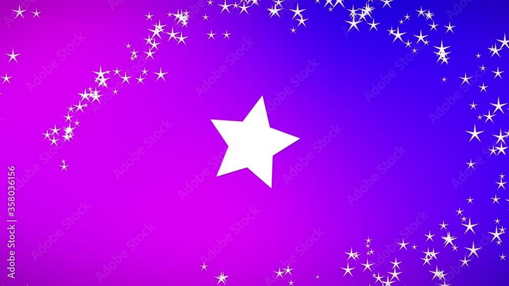 Star floating with little stars spinning around Blue Purple background Star floating with little stars spinning around Blue Purple background