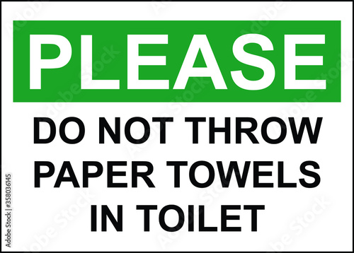 Do not Throw paper to toilet
