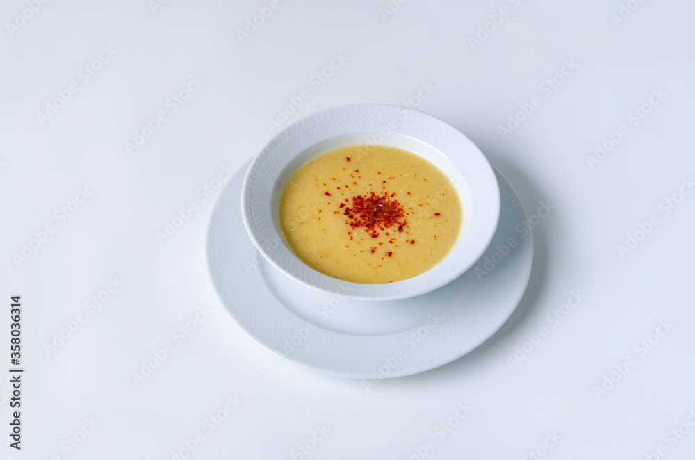 lentil soup on a white background lentil soup on a white background