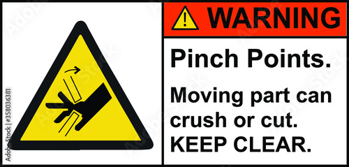Pinch Points warning vector sign