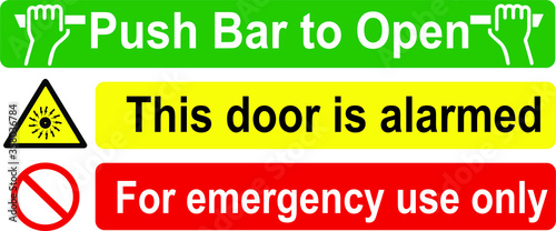 Push Bar to Open This door is alarmed for emergency use only