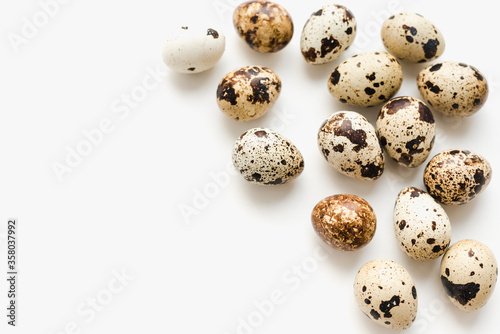 quail eggs on a white background, quail eggs