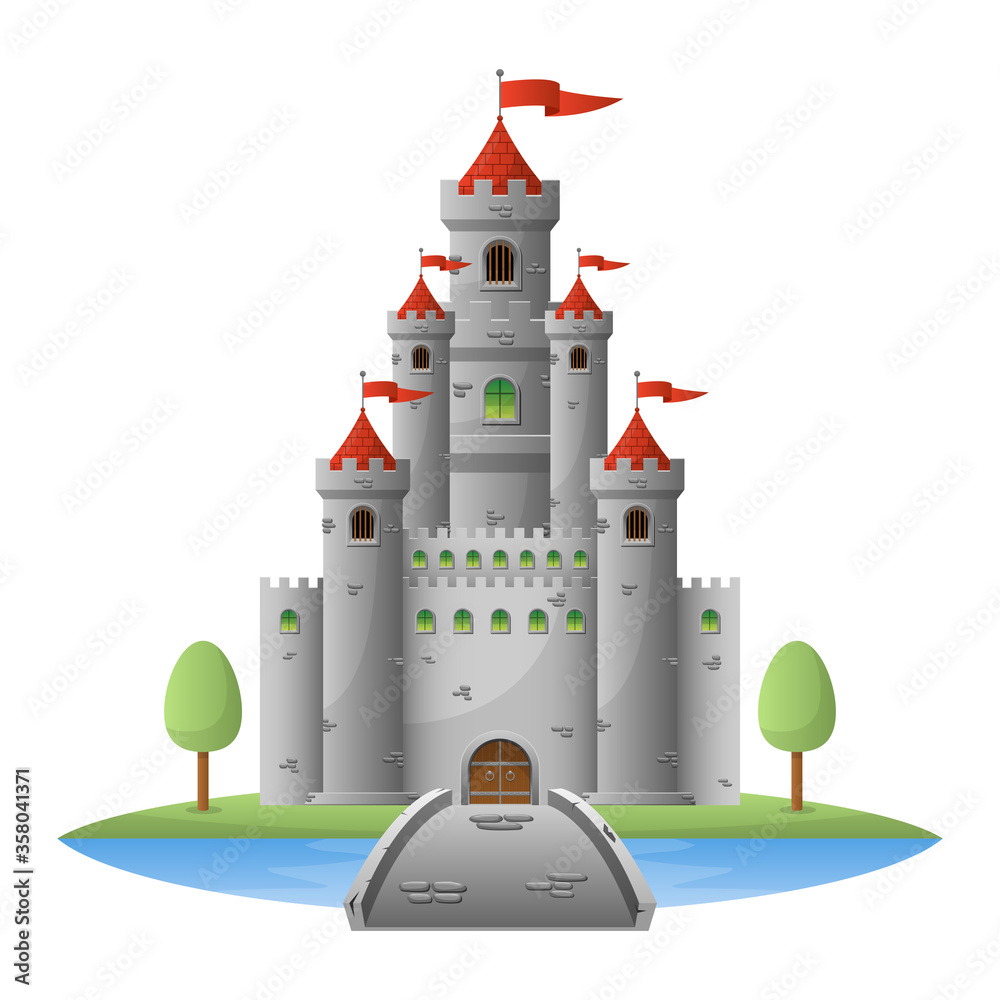 Medieval castle vector design illustration isolated on white background
