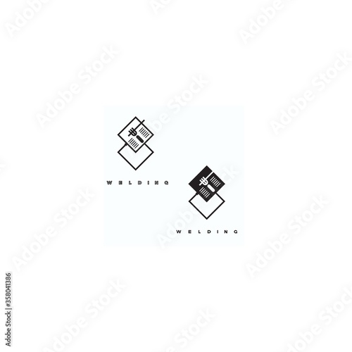 
illustration consisting of the image of the welding machine in the form of a symbol or logo