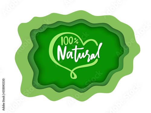 Organic food and supplies vector, isolated set of green logotypes, foliage vegetal elements, apple and plants with leaves natural meal and ingredients