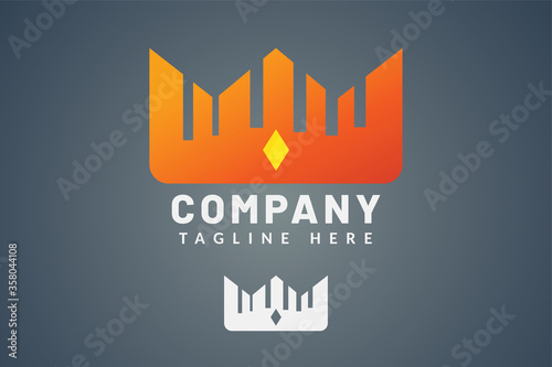 Simple Logo Template Building For Real estate company brand and contractor house and developer real estate