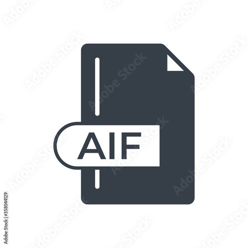 AIF file format icon. Audio Interchange File format filled icon.