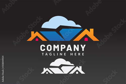 Simple Logo Template Building For Real estate company brand and contractor house and developer real estate