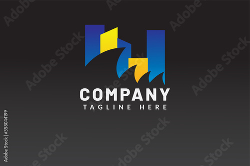 Simple Logo Template Building For Real estate company brand and contractor house and developer real estate
