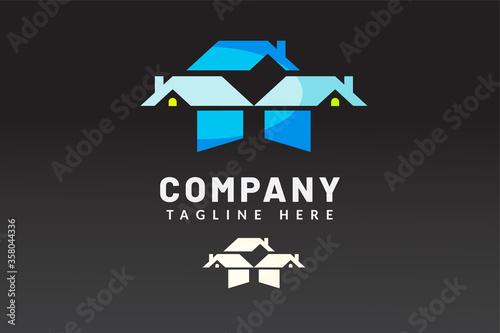 Simple Logo Template Building For Real estate company brand and contractor house and developer real estate