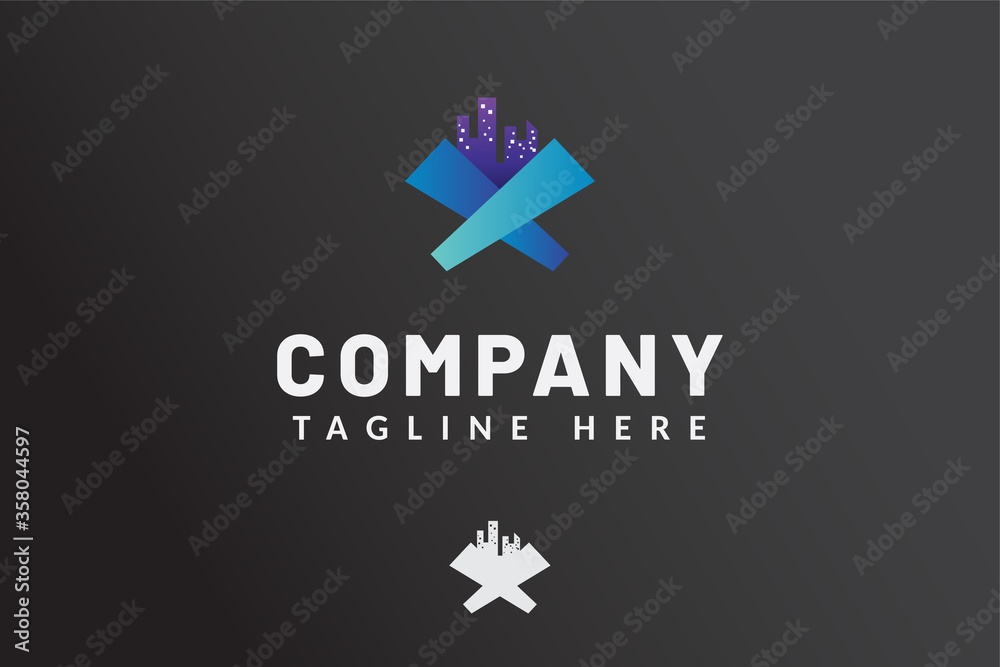 Fototapeta premium Simple Logo Template Building For Real estate company brand and contractor house and developer real estate