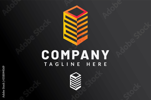 Simple Logo Template Building For Real estate company brand and contractor house and developer real estate