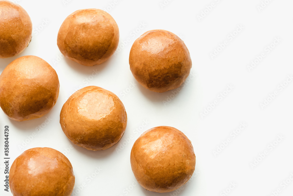 buns on a white background, lean buns, bakery products buns on a white background, lean buns, bakery products