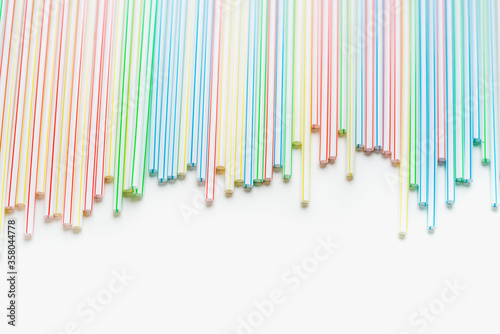 cocktail tubes, straws for drinks on a white background