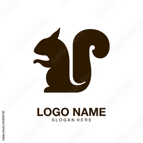 Letter U squirrel logo icon and symbol design inspiration vector illustration