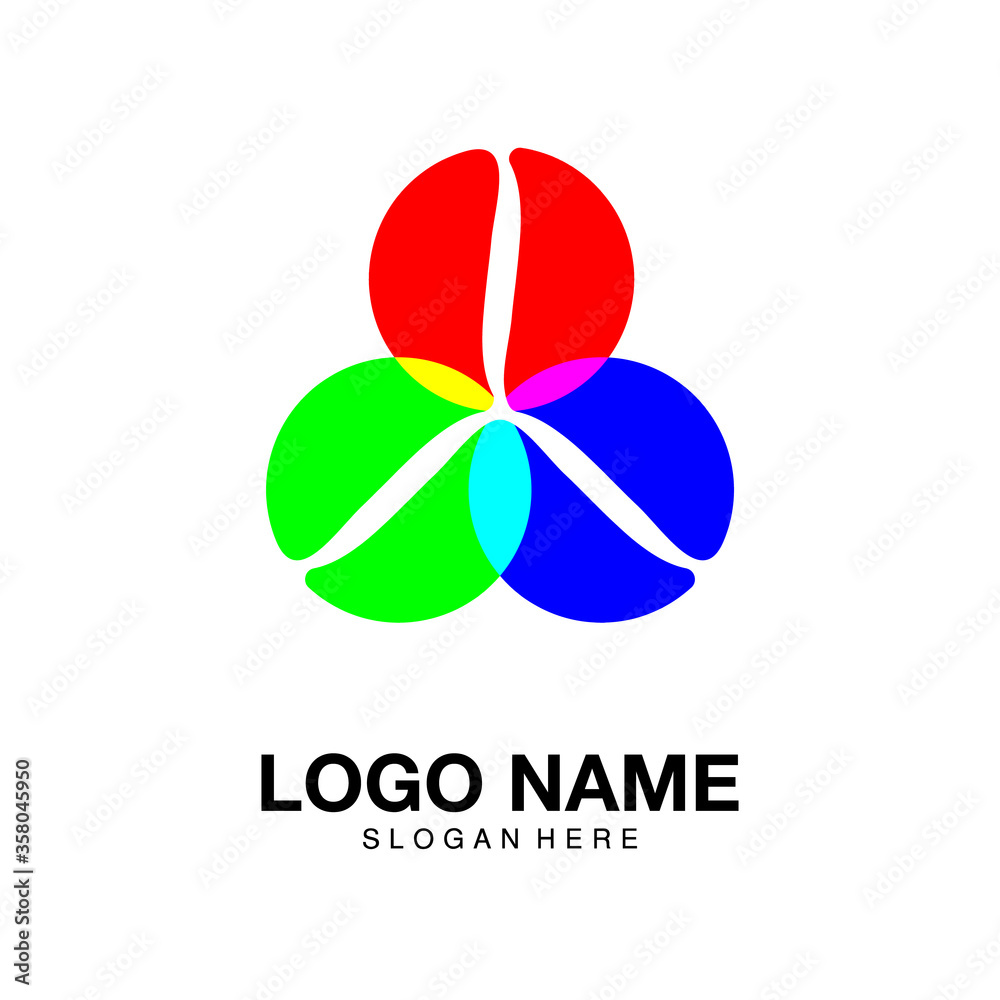 Coffee color conversion logo icon and symbol design inspiration vector illustration