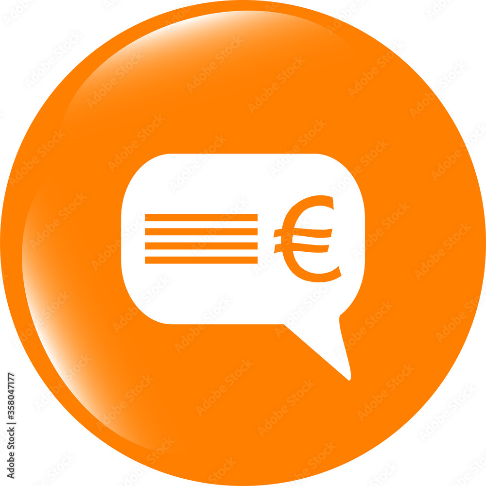 web icon cloud with euro sign, web button isolated on white web icon cloud with euro sign, web button isolated on white