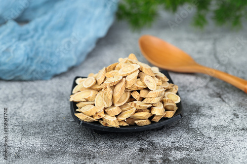 Schilderij op canvas Chinese herbal medicines -- Astragalus on stone background