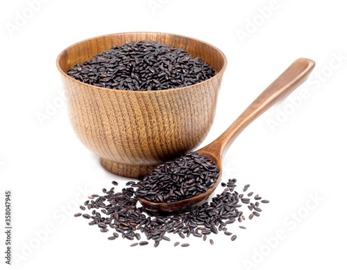 black rice isolated on white