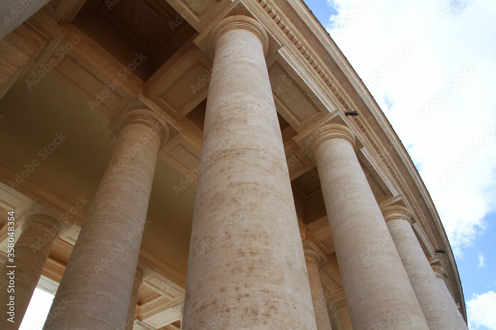 Detail of Bernini's colonnade in Rome. St. Peter's Square Detail of Bernini's colonnade in Rome. St. Peter's Square